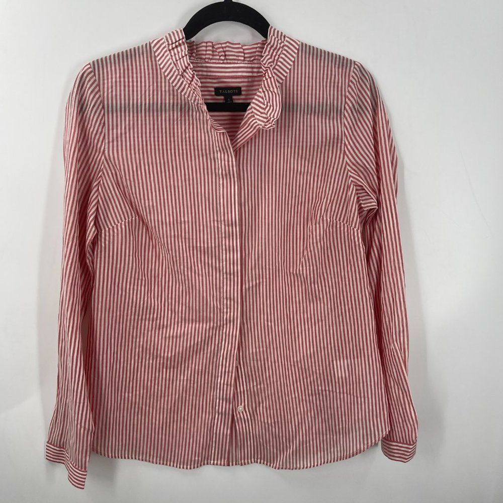 Talbots Cotton Button Down Stripe Lightweight Bun… - image 6